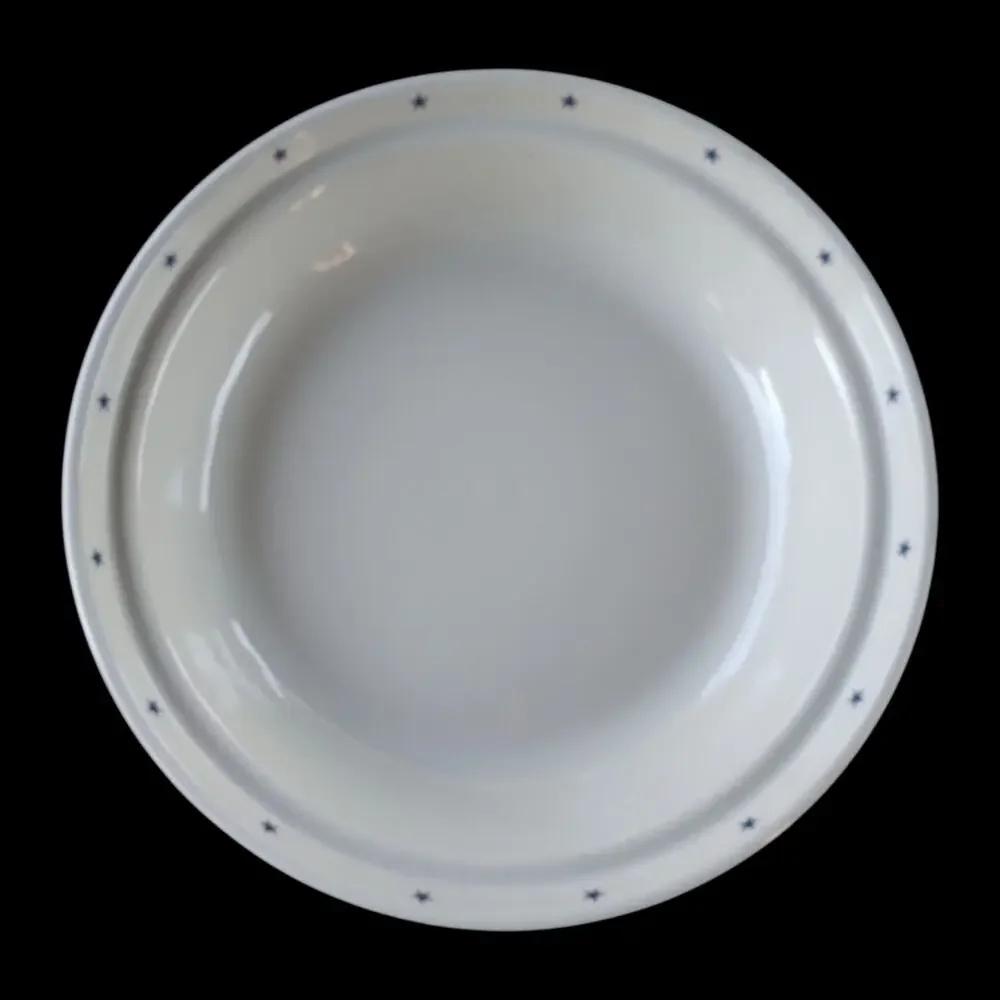 Longaberger Pottery All American Blue Stars & Red Stripes 10 1/2“ Deep Pie Plate